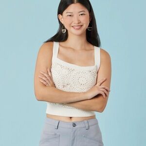 House of Harlow 1960 cream crochet top small EUC